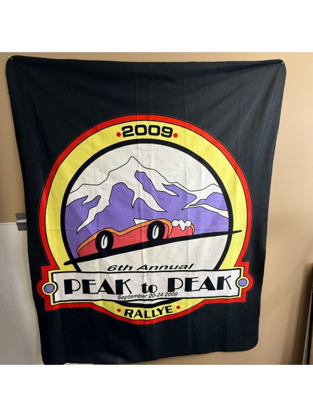 2009 Peak to Peak Rallye Colorado Springs Souvenir Blanket 48x58